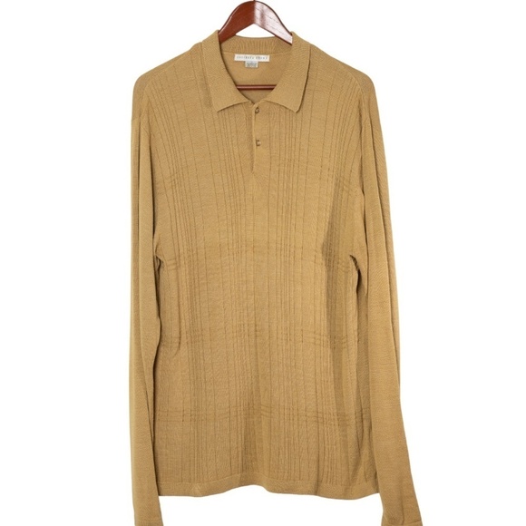 Geoffrey Beene Tussian Silk Blend Collared Sweater Men's Medium 90s Soft Knit - Picture 1 of 11